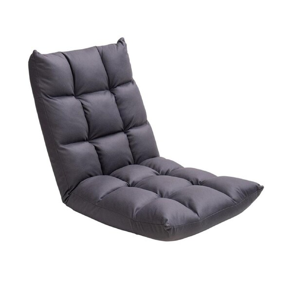 SOGA Grey Lounge Floor Recliner Adjustable Gaming Sofa Bed Foldable Indoor Outdoor Backrest Seat Home Office Decor