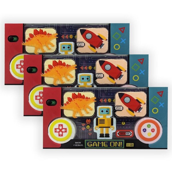 15pc Game On 40/35g Kids/Childrens Solid Bath/Bathtime Bomb/Fizzers Fizz 3y+