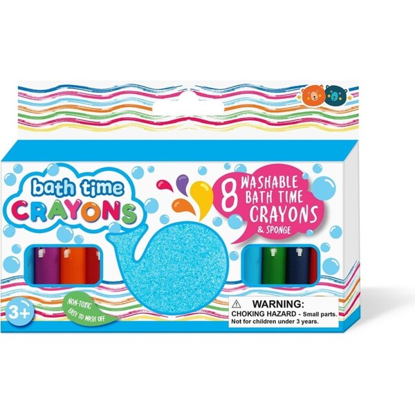 8pc Bath Time Washable Crayons w/ Sponge Kids/Children Writing/Drawing Pen 3y+