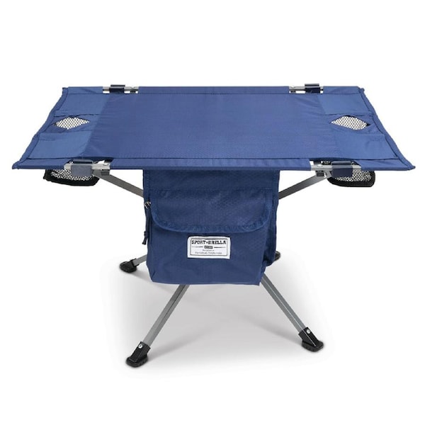 Sport Brella Sunsoul Portable Outdoor Beach/Camping Table w/ Cup Holder Navy