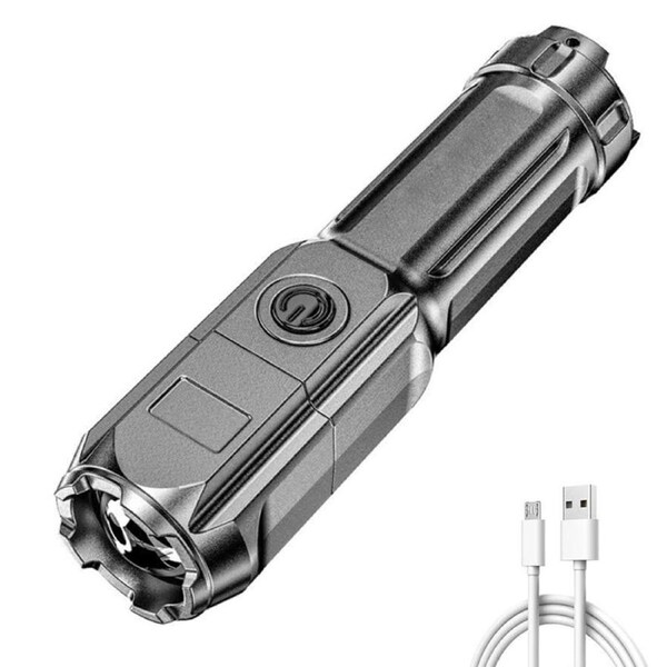 Super bright flashlight with rechargeable zoom