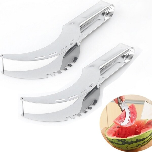 2 pack stainless steel watermelon slicing-silver