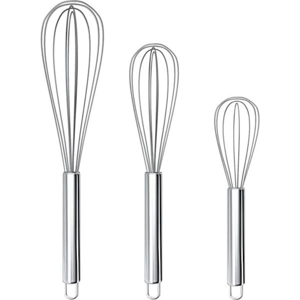 3 Pack Kitchen stainless steel egg whisk-8,10,12 inch
