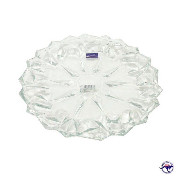 Delisoga Crystal Glass Bowl Fruit Decoration Shallow Large - 34CM