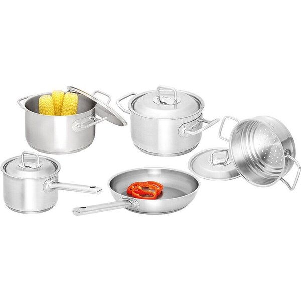 Scanpan Commercial Stainless Steel 5pc Cookware Set - Saucepan Frypan Dutch Oven