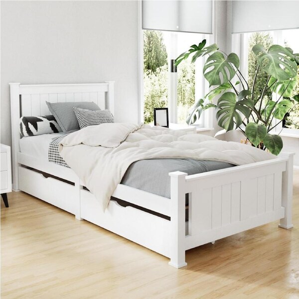 204x149 Artiss Bed Frame Wooden Single King Single Double RIO Single