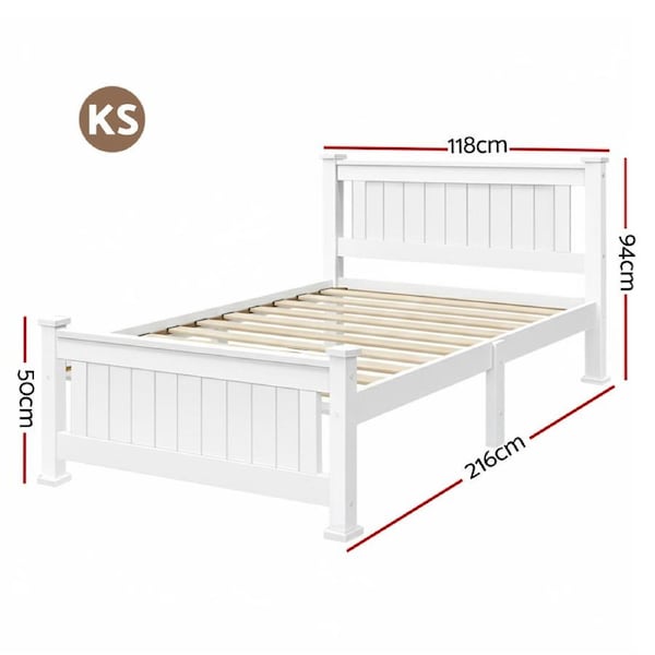 204x149 Artiss Bed Frame Wooden Single King Single Double RIO King Single