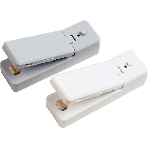 2 Pack Mini Portable Sealing Machine Suction Plastic Bag Heat Sealing Machine-White+Gray