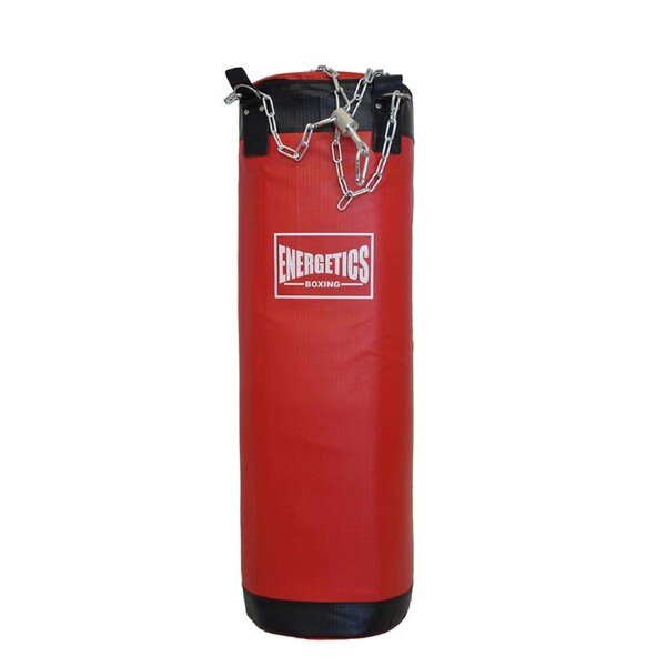 40kg Boxing Punching Bag - Durable PU Leather Solid Filled - 110cm x 40cm (Red)