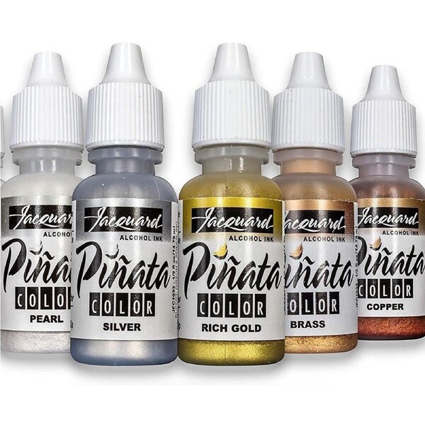 Jacquard Pinata Alcohol Ink Set - 5 Metallic Colours (14ml Bottles)
