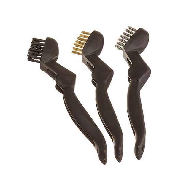 3pcs Wire Brush Brass Stainless Nylon Welding Slag Rust BBQ Scooter Machine Tool