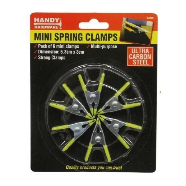 6PCS Multi-Purpose Mini Spring Clamps Set 5.3X3cm Strong DIY Tools Grip Clips