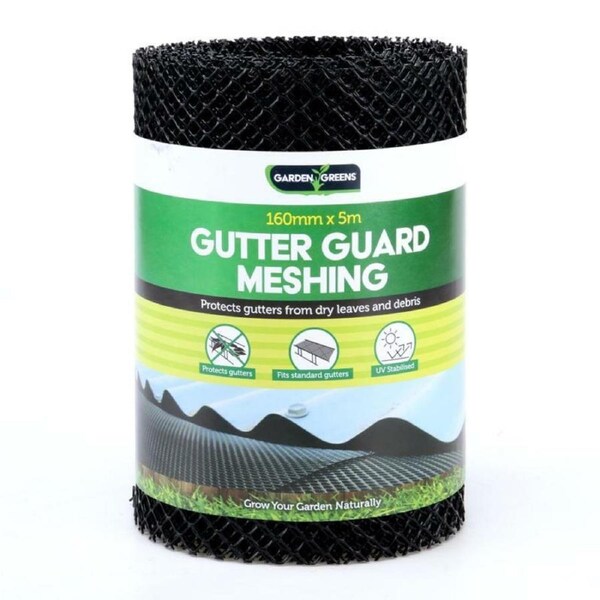 Black Rolls Gutter Mesh Guard 5m x 16cm Leaf Mesh Deluxe Home Garden
