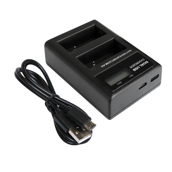 Replacement External USB Dual Charger for Panasonic DMW-BLC12 DMW-BLC12E DMW-BLC12PP DMC-G85K Lumix DC-FZ1000 II DC-G90 Camera