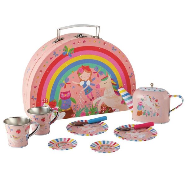 10pc Floss & Rock Rainbow Fairy Tea Cup/Saucer/Spoon Teapot Set Kids/Toddler Toy