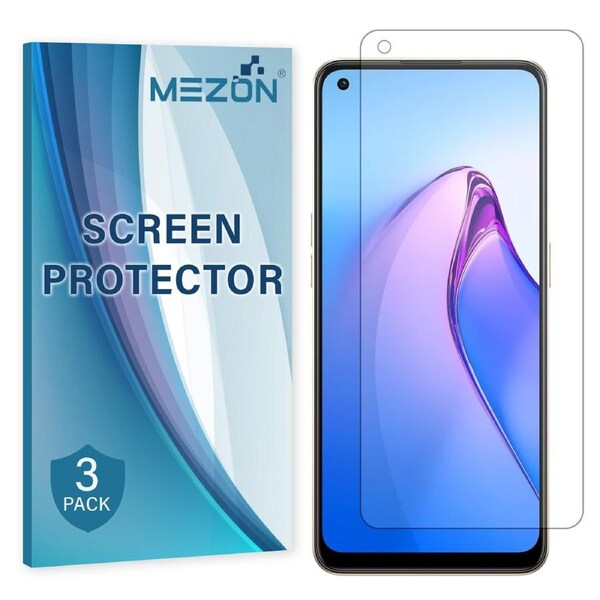 [3 Pack] OPPO Reno8 5G Anti-Glare Matte Screen Protector Film by MEZON – Case Friendly, Shock Absorption (OPPO Reno8 5G, Matte)