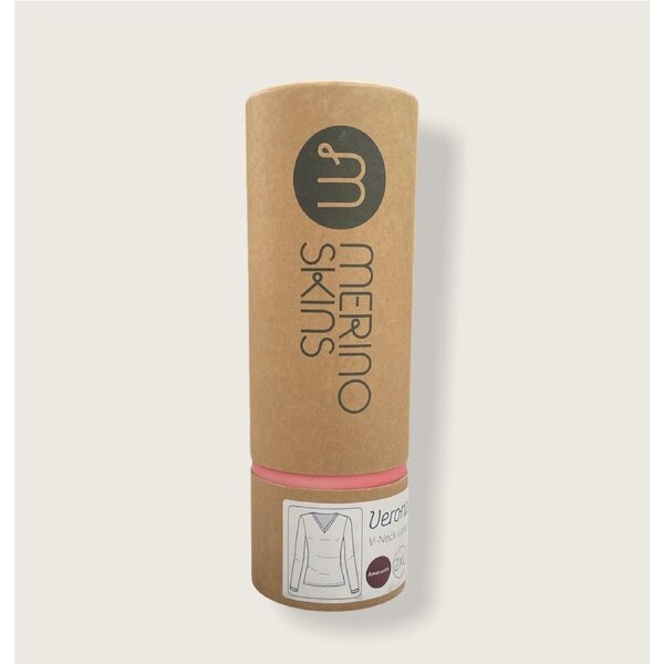 Merino Skins Verona Womens V-Neck Long Sleeve Thermal Underwear - Amaranth XS