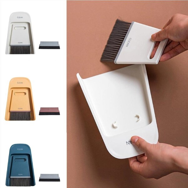 3 Pack Portable Set Mini Desktop Draw Sweep Cleaning Brush Small Broom Dustpan