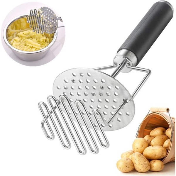 Double layer potato masher mash potato wave crusher-Sliver
