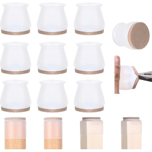 16 PCS Silicone Furniture Silicone Protection Cover with Anti-Slip Felt Pads
