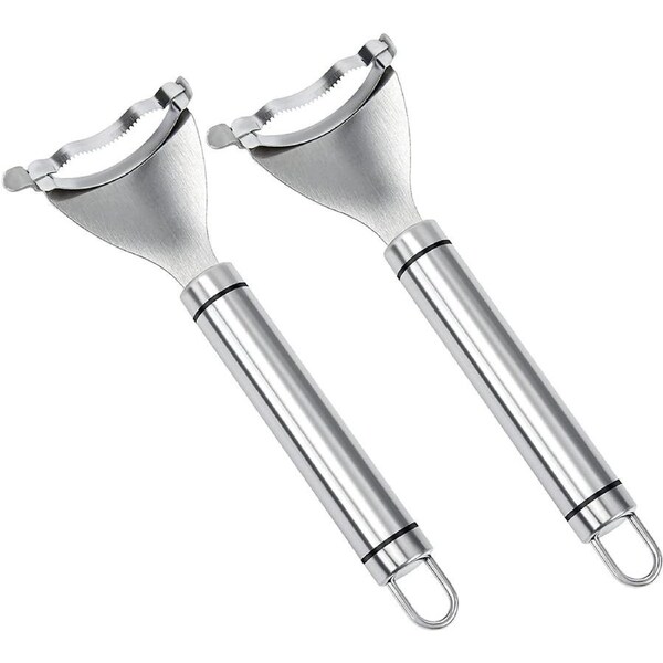 2Pcs Stainless Steel Corn Planer Household Corn Thresher-Siliver