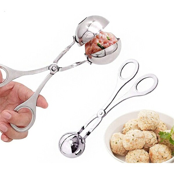 2pcs Stainless steel meatball maker clip meatball spoon-Siliver