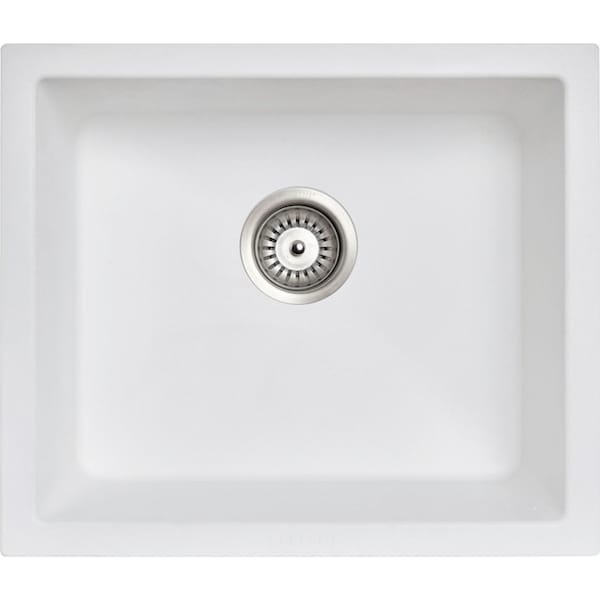 ACA 533x457x205mm White Granite Stone Single Kitchen Laundry Sink Drop In/Undermount