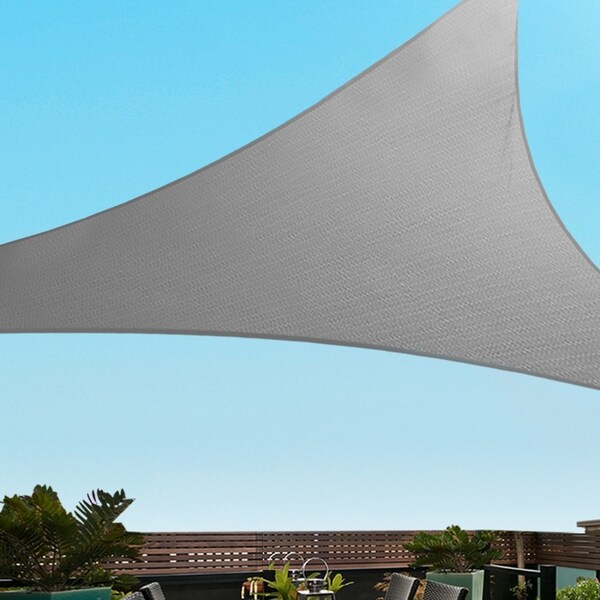 InstaHut Shade Sail 6x6x6m Triangle 280GSM 98% Grey Shade Cloth