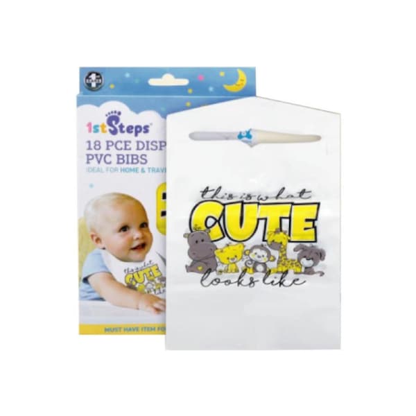 18pcs Bib With Food Catcher Disposable clean for home & Travel BPA free