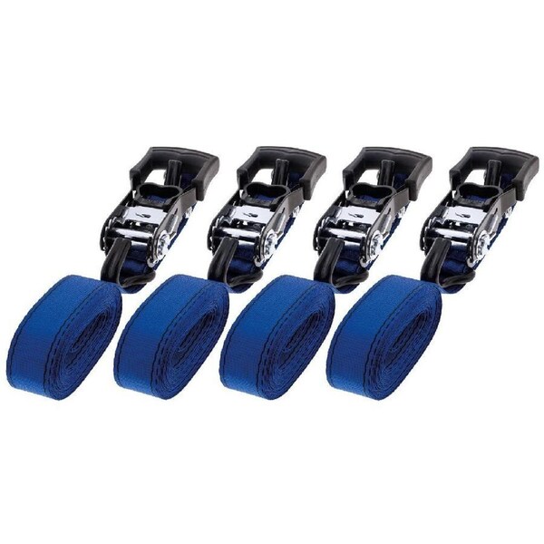 4pc Hulk 4x4 HU5000 Offroad Camping Ratchet Tie Down Cargo Straps Set 4.65m
