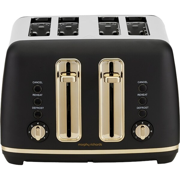 Morphy Richards Ascend Adjustable 4 Slice Toaster w/Crumb Tray 2000W Gold/Black