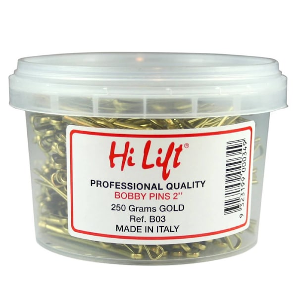 Hi Lift Bobby Pins Tub Gold 250g