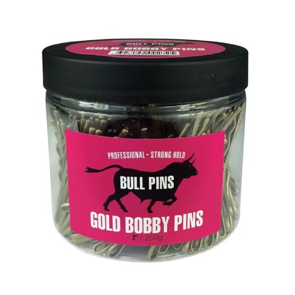 Bull Pins - Gold Bobby Pins Strong Hold 2" 250g Tub
