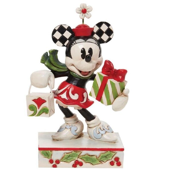 Disney Traditions by Jim Shore - Minnie Mouse Christmas Present Gift Figurine 13cm