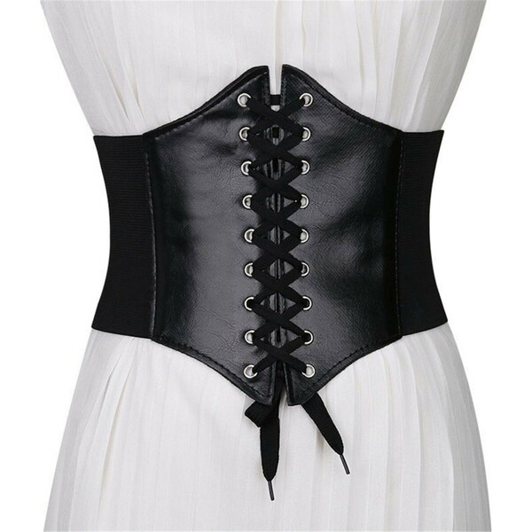 Womens Ladies Stretch Corset Wide Waist Elastic Belt Dress