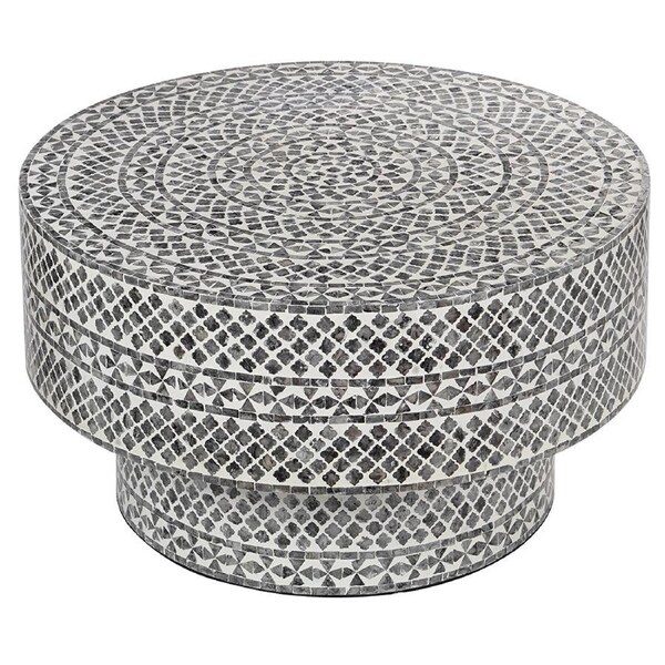 Clover Mother Of Pearl Coffee Table Black