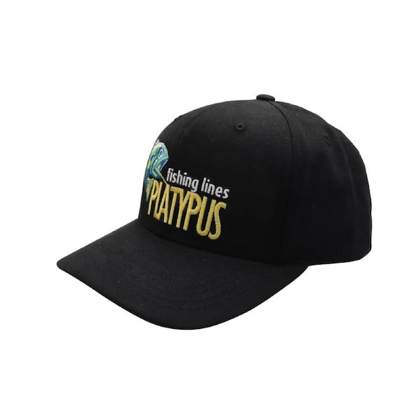 Platypus Fishing Lines Black Cap - Fishing Hat with Adjustable Snap Closure