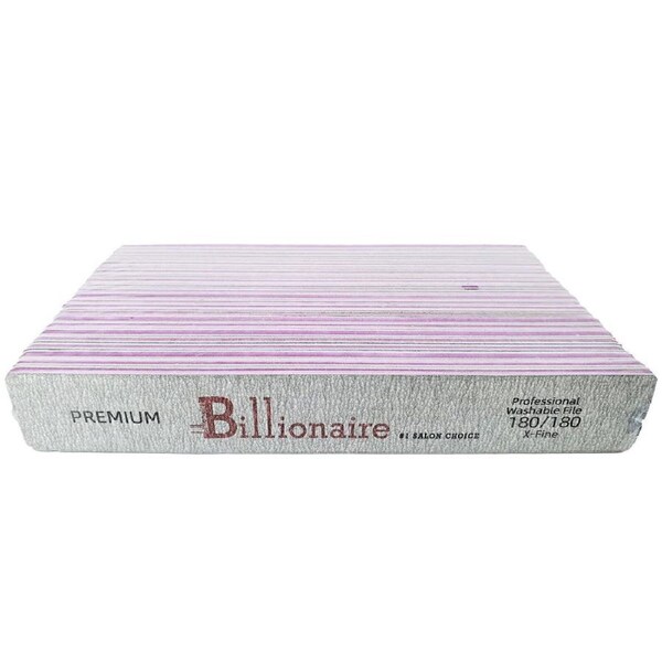 Billionaire - Nail Files Premium Buffer Gray Square X-Fine 180/180 Grit 25 pcs