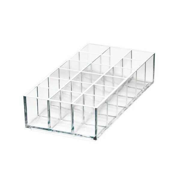 iDesign 20.32x10.16cm Cosmetic Lip Station Lipstick Organiser Clear/Matte White