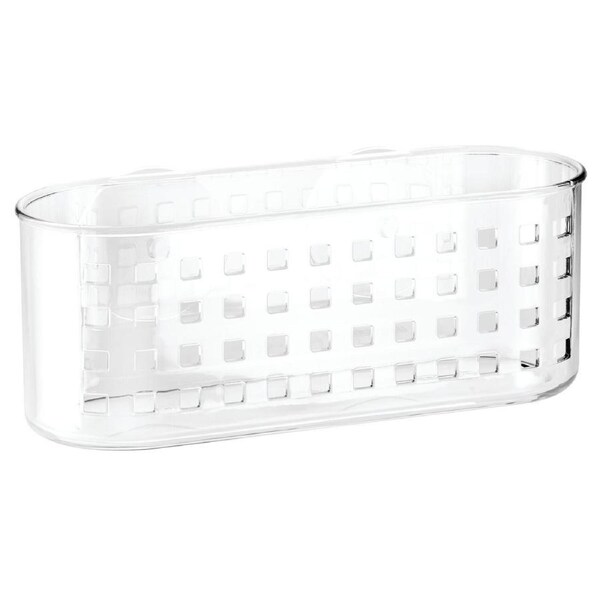 iDesign 26x10.5cm Shower Caddy Suction Basket Shampoo Holder Wall Storage Clear