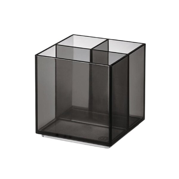 iDesign 10.79cm Cosmetic Cube Makeup Storage Holder Organiser Smoke/Matte Black