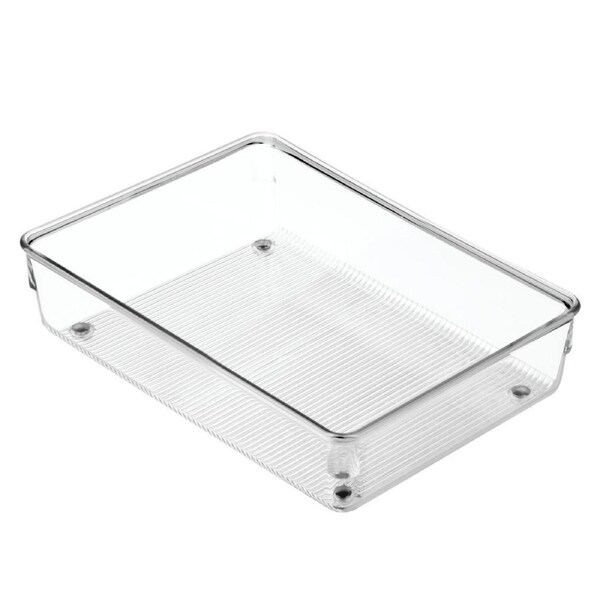 iDesign Linus 15.24x22.86cm Kitchen Drawer Organiser Office Storage Tray Clear