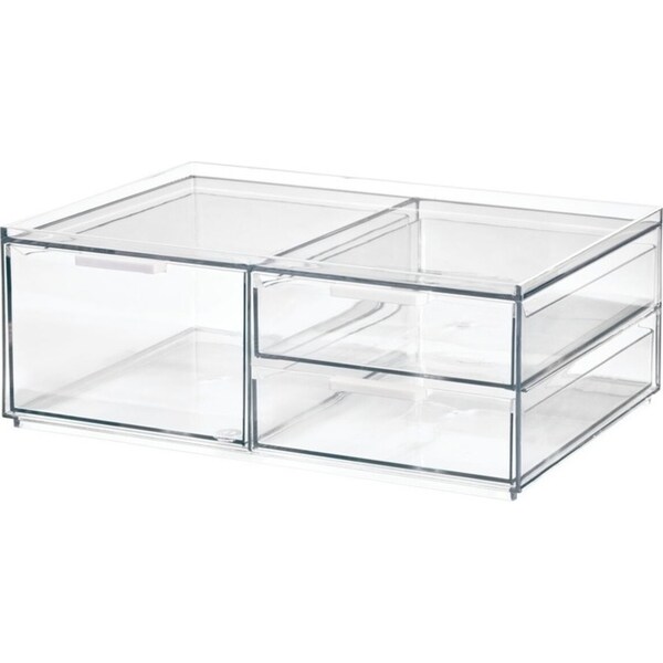 iDesign 20.3x30.5cm 3 Wide Drawer Cosmetic Storage Organiser Makeup Container