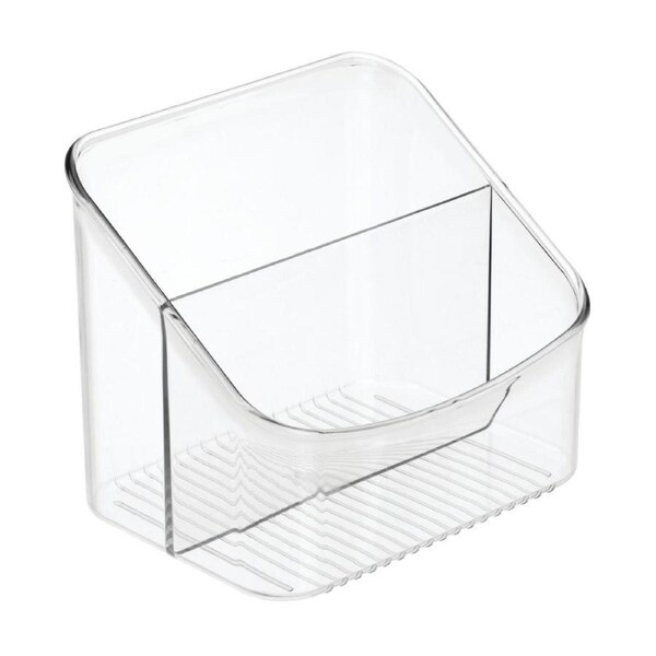 iDesign Linus 15.24x12.95cm Packet Holder Organiser 2-Tier Storage Bin Clear
