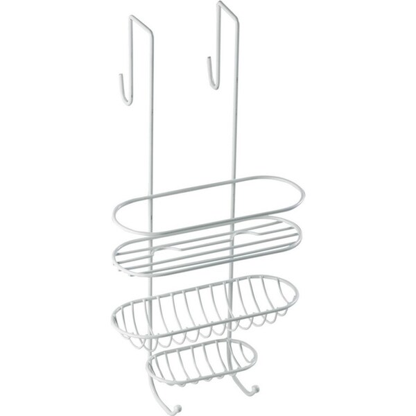 Urban Lines 27x54cm Over Door Metal Shower Caddy Hanging Storage Rack White