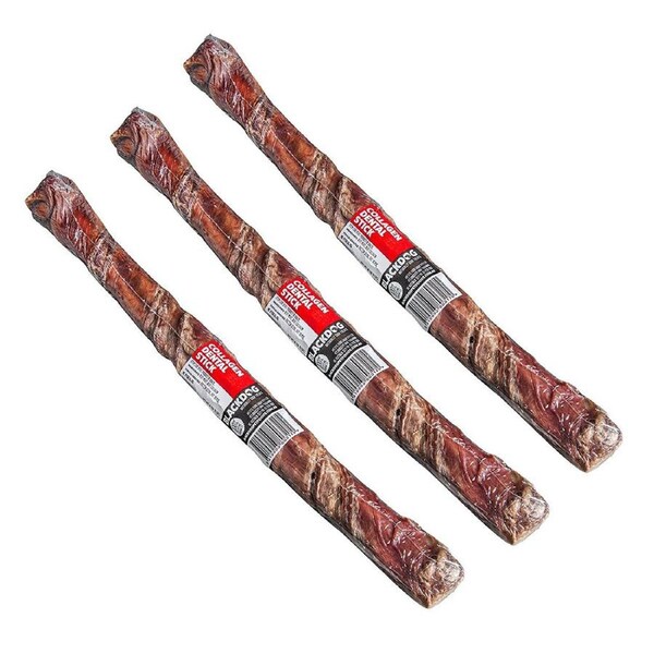 3x Blackdog 28cm High Protien Beef Collagen Dental Stick Dog/Pet Healthy Treat