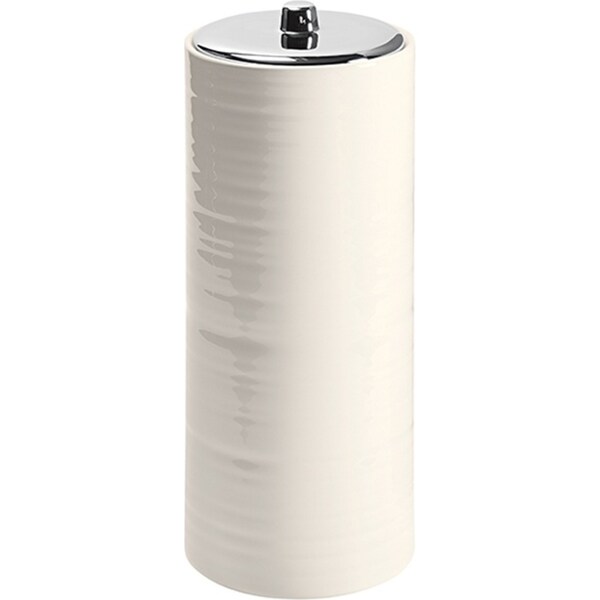 Butlers Hush 37cm Bathroom Toilet Roll Holder Ceramic Canister White/Chrome