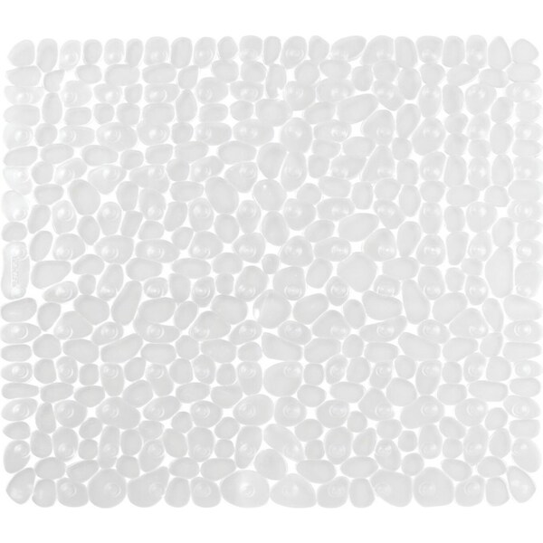 iDesign 56cm Square Adjustable Non-Slip Pebble Shower Bath Tub Floor Mat Clear