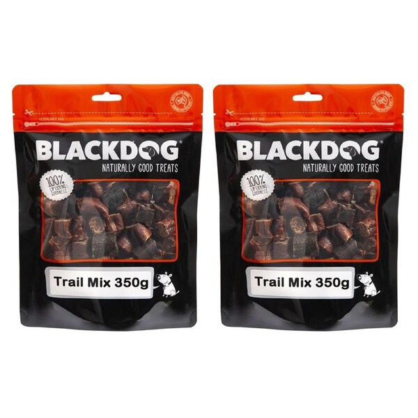 2x Blackdog Trail Mix Bag Beef/Chicken/Kangaroo Low-Salt 350g Dog/Pet Treat
