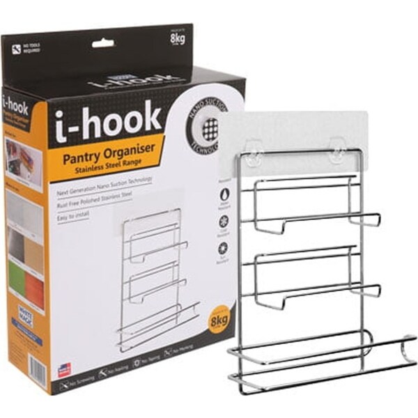 I-Hook Wall Mounted Kitchen Pantry Organiser Tissue/Clingwrap Holder Storage